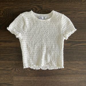 hollister - stretchy & comfortable white ribbed tee